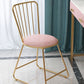 Silla de comedor de comedor lateral de patas de oro sin brazo tapizado glamoroso