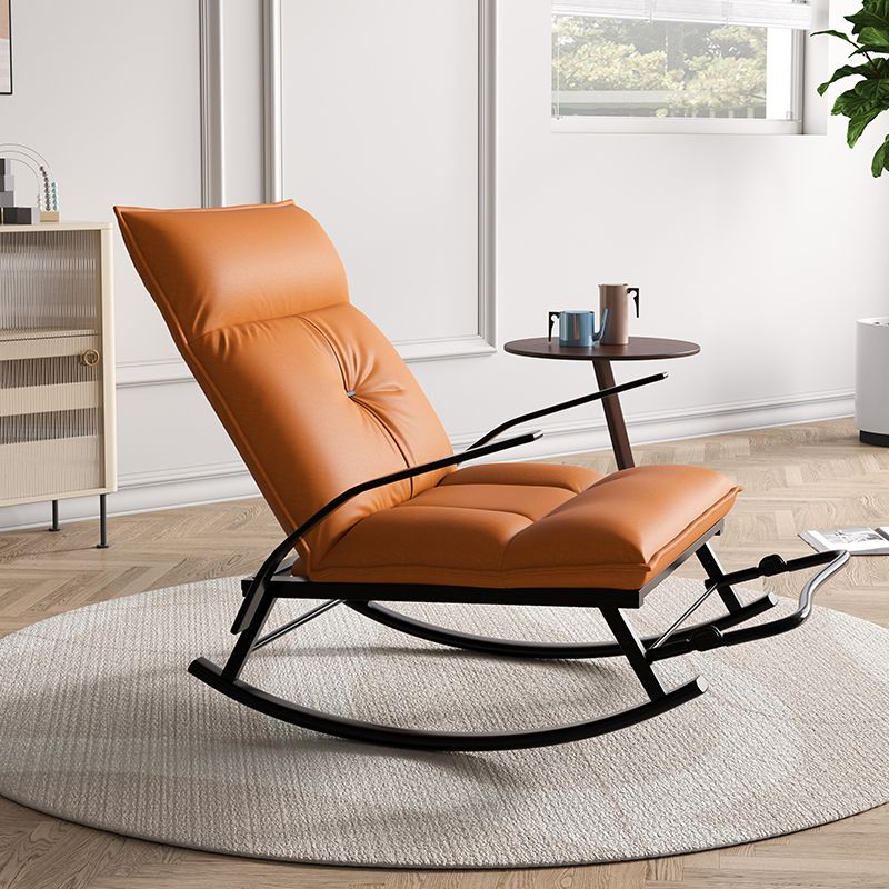 Faux Chaise à bascule en cuir et en métal Ergonomic avec un coussin de chaise de chaise de coussin de siège
