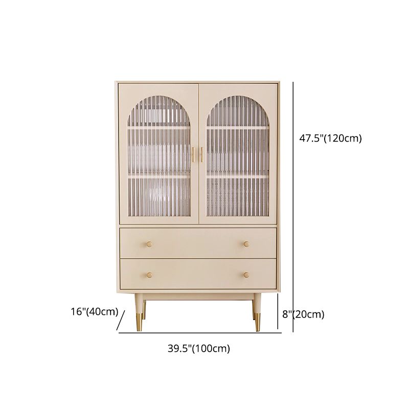 Glam Sideboard Table with Drawers Engineered Wood Buffet Table