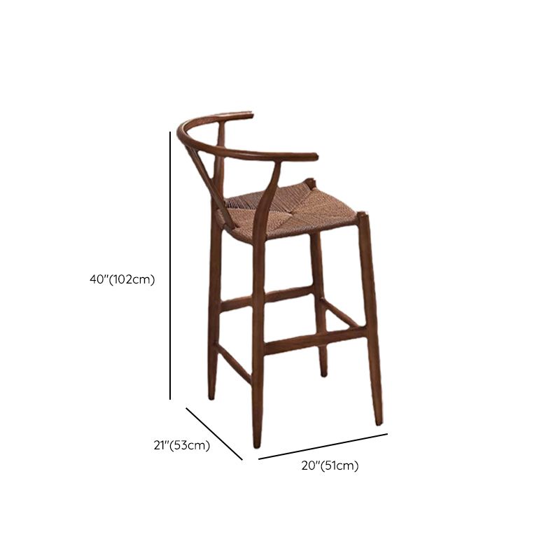 Industrial Low Back Dining Stool Solid Wood Bar Stool with Footrest Clearhalo 'Bar Furniture' 'Bar Stools' 'bar_stools' 'furn' 'furn_bar_stools' 'Furniture' 'Kitchen & Dining Furniture' 1200x1200_df6afd13-9e74-47be-801b-1f621a5bf6ec