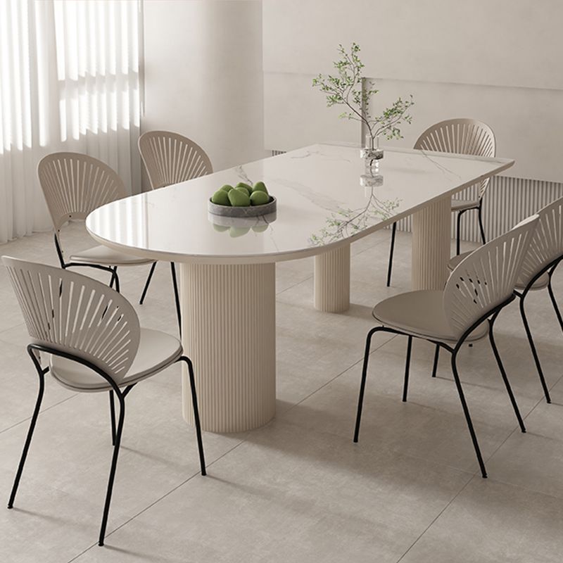 Sintered Stone Top Table White Dining Table for Kitchen Dining Room Clearhalo 'Dining Tables & Seating' 'Dining Tables' 'dining_table' 'furn' 'furn_dining_table' 'Furniture' 'Kitchen & Dining Furniture' 1200x1200_df6cc152-8efb-44a0-8b14-ab033a6d84b2