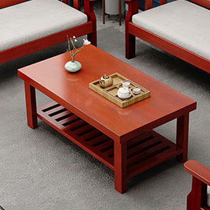 Nordic Style Coffee Table with Rectangular Solid Wood Base 4 Legs Clearhalo 'Coffee & Accent Tables' 'Coffee Tables' 'coffee_tables' 'furn' 'furn_coffee_tables' 'Furniture' 'Living Room Furniture' 1200x1200_df6cf572-c661-461c-91fb-826f47b79e45