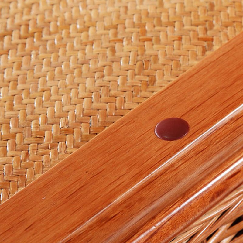 Mid Century Beveled Standard Bed Wicker & Rattan Bed Frame in Natural