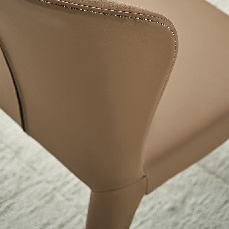 Moderne binnenarmloze eetkamerstoel faux leren zijstoel voor thuis