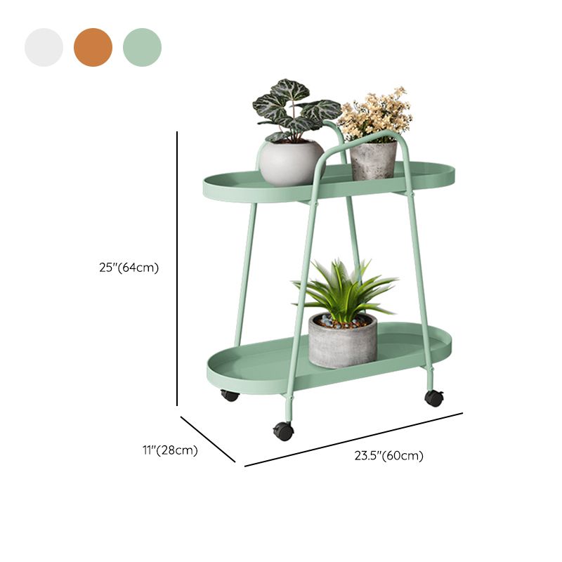 11" Wide Contemporary Corner Table Metal Double Tier End Table