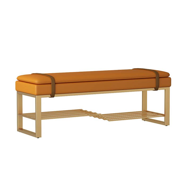 Glamoureingangsbank gepolsterte Metallsitzbank mit Schuhaufbewahrung, 12,5 Zoll Breite