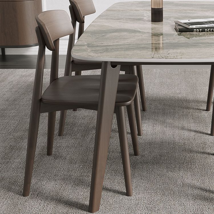 Rectangle Dining Table Oak Solid Wood Base Dining Table with 4 Legs Clearhalo 'Dining Tables & Seating' 'Dining Tables' 'dining_table' 'furn' 'furn_dining_table' 'Furniture' 'Kitchen & Dining Furniture' 1200x1200_df70e88f-3c28-41e4-b210-ce743afe7b7d