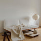 31.49" High Linen Sofa White Armless Sofa with Cushions for Living Room