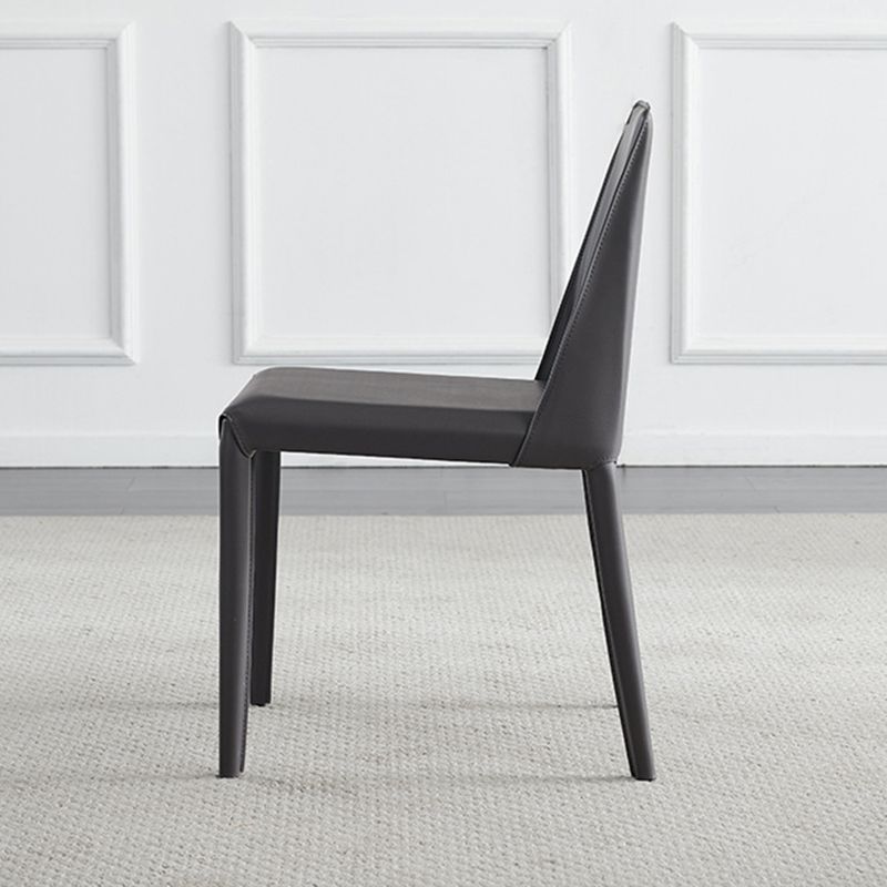 Scandinavian Style Metal Dining Side Chairs Dining Room Solid Back Side Chair Clearhalo ' kitchen&dining_furn' 'Dining Chairs' 'Dining Tables & Seating' 'dining_chair' 'Furniture' 'furniture_dining_chair' 'Kitchen & Dining Furniture' 'kitchen' 1200x1200_df72c180-89fd-4bc6-bf17-bb9b189cc060