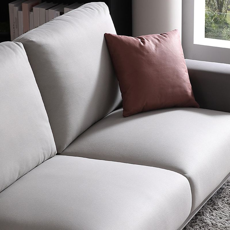 Fabric Living Room Square Arm Standard Cushions Light-grey Settee Clearhalo 'furn' 'furn_sofas' 'Furniture' 'furniture_sofas' 'kitchen' 'kitchen_sofas' 'Living Room Furniture' 'Sofa' 'sofas' 1200x1200_df72ea14-2080-43cf-aa41-474d12590bd6