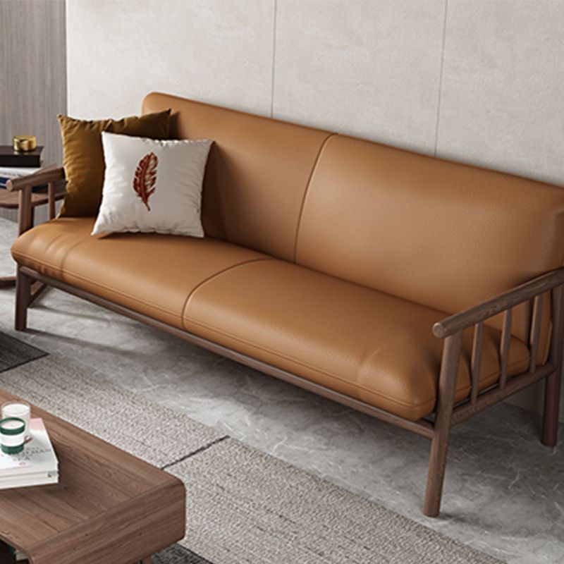 モダンフェイクレザーモダンソファスクエアアーム29 "wタイトバックソファ