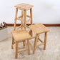 Modern Solid Wood Bar & Counter Stool Square Footrest Counter-height Stool for Shop