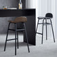 Modern Backrest Armless Counter Stool Iron Bar Stool with Seat and Pedal for Cafe