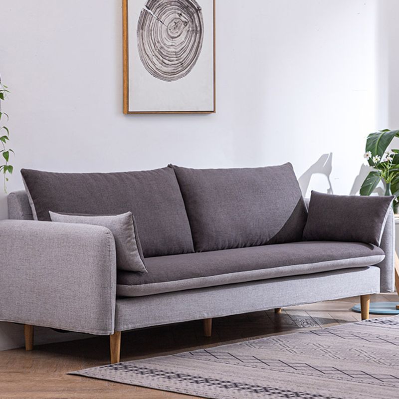 Modern Wood Legs Fabric Sofa Standard Square Arm Loose Back Sofa Clearhalo 'furn' 'furn_sofas' 'Furniture' 'furniture_sofas' 'kitchen' 'kitchen_sofas' 'Living Room Furniture' 'Sofa' 'sofas' 1200x1200_df768d49-07cc-4a48-931d-3871306d6e4e