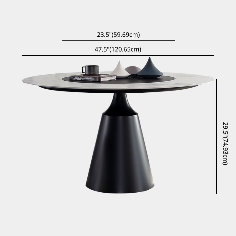 Modern Style Round Shape Dining Set Sintered Stone Top Dining Table Furniture for Restaurant Clearhalo 'Dining Room Sets' 'Dining Tables & Seating' 'dining_room_set' 'furn' 'furn_dining_room_set' 'Furniture' 'furniture_dining_room_set' 'Kitchen & Dining Furniture' 'kitchen&dining_furn' 'kitchen' 1200x1200_df79a4d7-8857-4bf3-a5f8-0892a91499b2