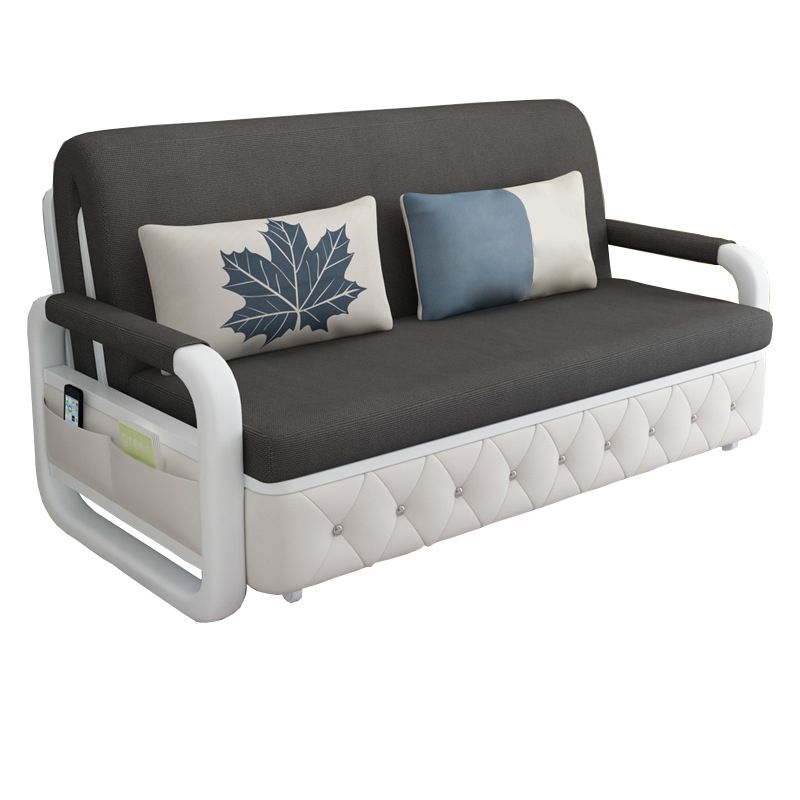 Contemporary Linen Square Arm Sofa Bed Foldable Standard Sofa for Living Room Clearhalo 'furn' 'furn_sofas' 'Furniture' 'furniture_sofas' 'Living Room Furniture' 'Sofa' 'sofas' 1200x1200_df79da10-915b-4a4c-aefe-cceebcafa8c2