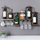 Industrial Metal Wine Holder Rack Wall Mounted Wine Jail with Shelf