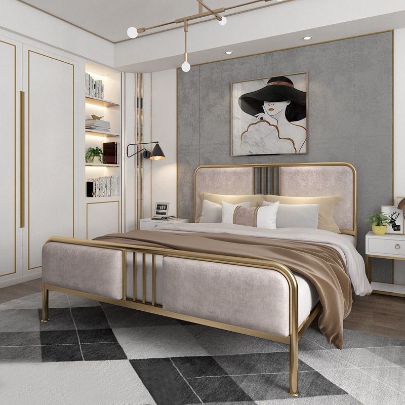 Cadre de lit contemporain de 84,65 pouces de large avec tête de lit rembourrée
