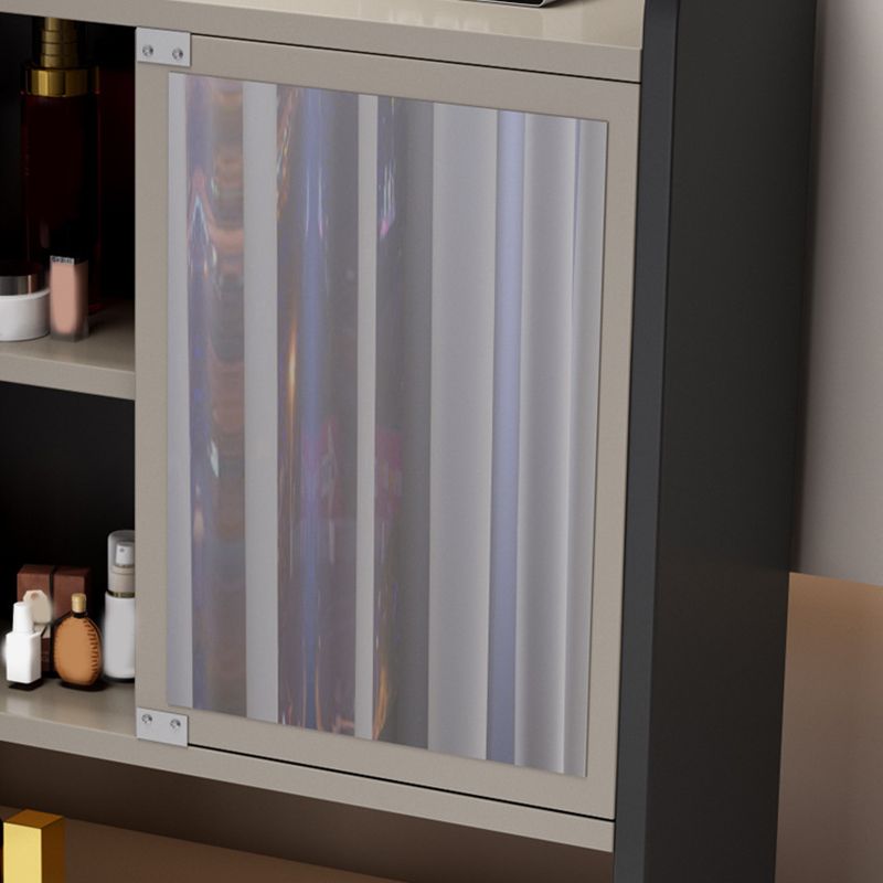 Tweedelige moderne gespiegelde ijdelheid set zwart/grijs gemanipuleerd houten dressoir