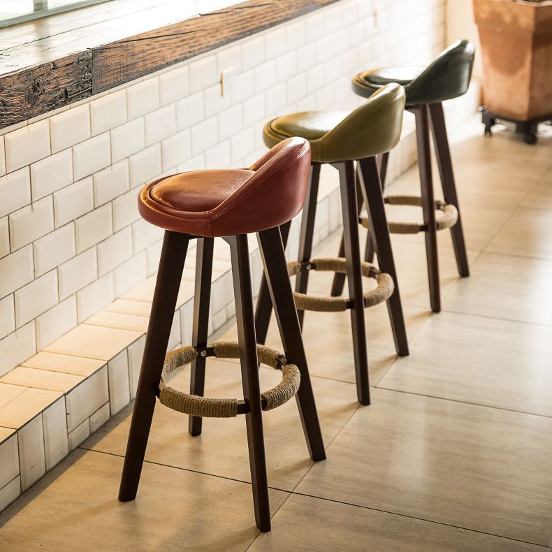 Modern Backrest Counter Stool Wood Cashier Bar Stool with Cushion and Pedal Clearhalo 'Bar Furniture' 'Bar Stools' 'bar_stools' 'furn' 'furn_bar_stools' 'furniture_bar_stools' 'Kitchen & Dining Furniture' 'kitchen&dining_furn' 'kitchen' 'kitchen_furn' Furniture' 1200x1200_df82eed7-778f-40f0-8e00-3673e5608648