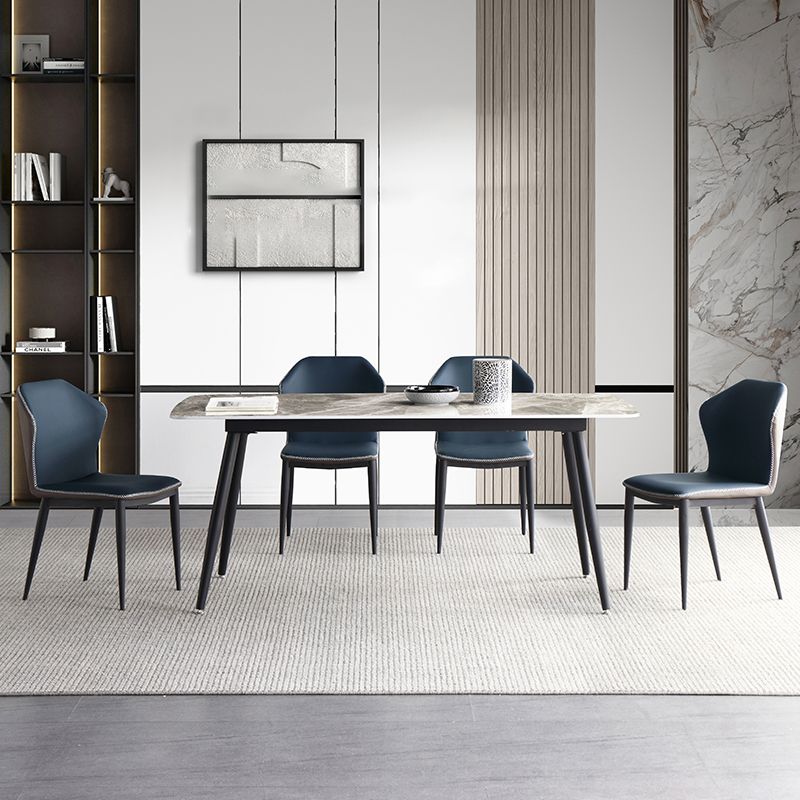 Minimalist Style Dining Table Set with Rectangle Shape Table and Upholstered Chairs Clearhalo 'Dining Room Sets' 'Dining Tables & Seating' 'dining_room_set' 'furn' 'furn_dining_room_set' 'Furniture' 'furniture_dining_room_set' 'Kitchen & Dining Furniture' 'kitchen&dining_furn' 'kitchen' 1200x1200_df836ea1-5ad6-43f3-83c7-3c7a49378f34