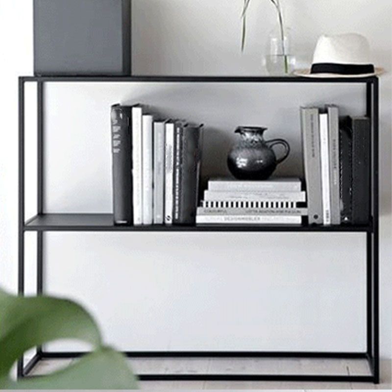 Tavolo da console in acciaio moderno ripiani di vetro rettangolare 10 "W tavolo accento per sala