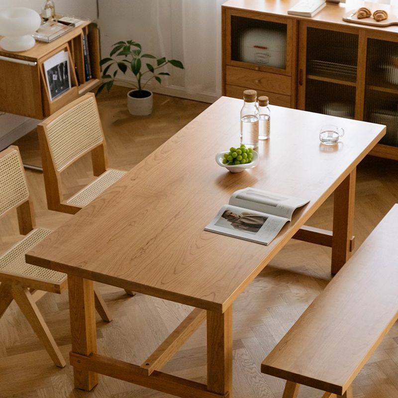 Contemporary Kitchen Dinner Table  Rectangle Solid Wood Dining Table