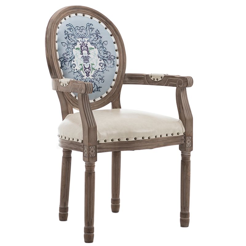 Wood Farmhouse Dining Arm Chair with Cushion Open Back Dining Side Chair for Home Clearhalo ' kitchen&dining_furn' 'Dining Chairs' 'Dining Tables & Seating' 'dining_chair' 'furn' 'furn_dining_chair' 'Furniture' 'furniture_dining_chair' 'Kitchen & Dining Furniture' 'kitchen' 1200x1200_df84963a-da84-431f-899f-64d58a38d58b