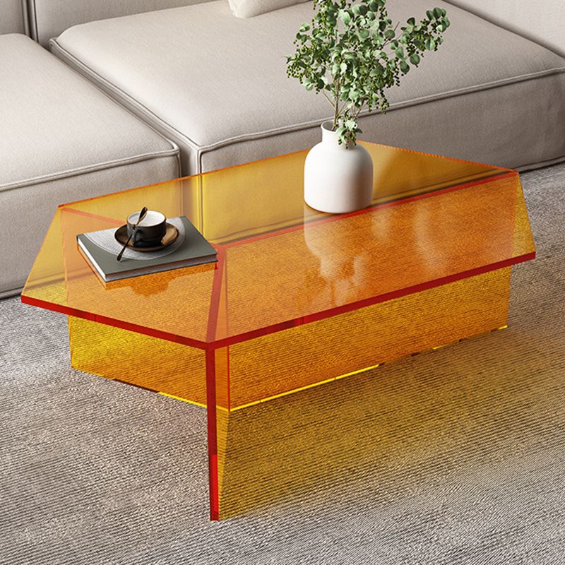 Mesa de centro transparente de acrílico, mesa de cóctel moderna para sala de estar