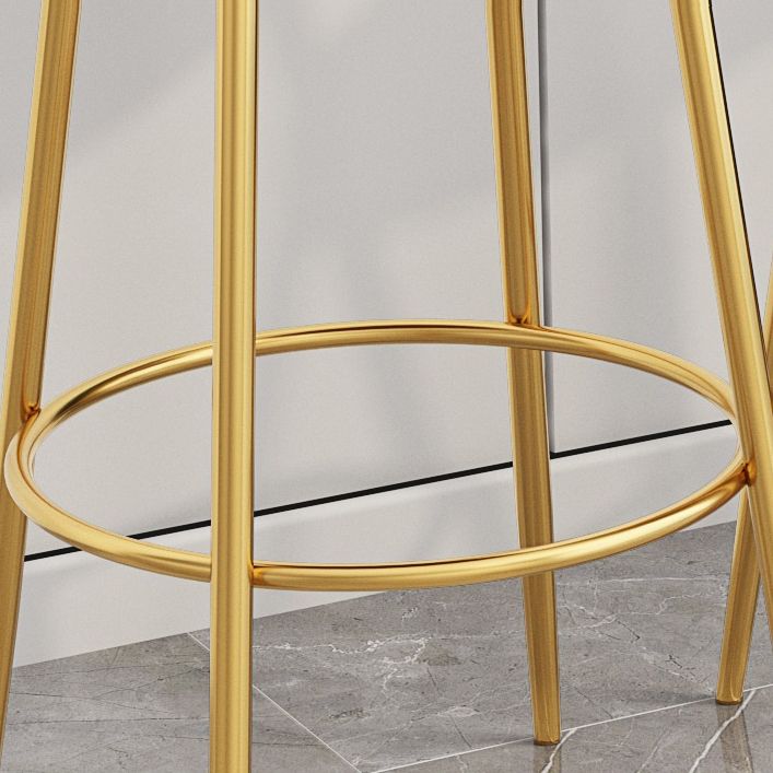 Contemporary Round Bar and Counter Stool Metal Stool with 4 Gold Legs Clearhalo 'Bar Furniture' 'Bar Stools' 'bar_stools' 'furn' 'furn_bar_stools' 'Furniture' 'furniture_bar_stools' 'Kitchen & Dining Furniture' 1200x1200_df8595ec-e721-4d53-b506-f4ded035952d