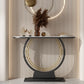Glam Metal Console Accent Table Half Moon Console Sofa Table for Hall