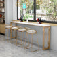 Glam Style Bar-height Table Metal Base Bistro Pub Table with Double Pedestal Clearhalo 'Bar Furniture' 'Bar Tables' 'bar_tables' 'furn' 'furn_bar_tables' 'Furniture' 'Kitchen & Dining Furniture' 1200x1200_df8999a0-a72d-414d-bffe-8ccb22b68751