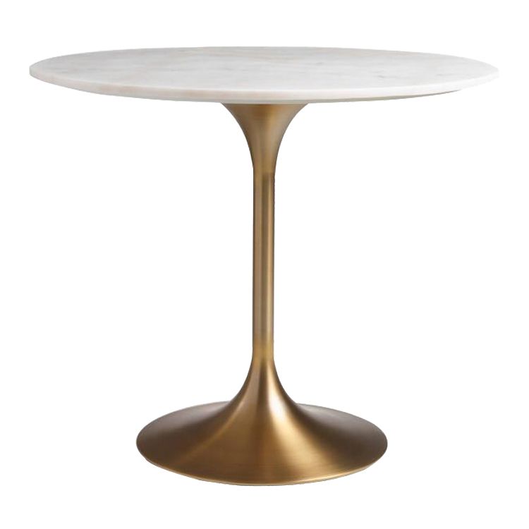 Round Tulip Base Glam Dining Table White Fixed Table with Sintered Stone Clearhalo ' dining_table' 'Dining Tables & Seating' 'Dining Tables' 'furn' 'furn_dining_table' 'Furniture' 'furniture_dining_table' 'Kitchen & Dining Furniture' 'kitchen&dining_furn' 'kitchen' 'kitchen_dining_table' 1200x1200_df8b52fd-4d6b-489f-968a-5986f31de3f2