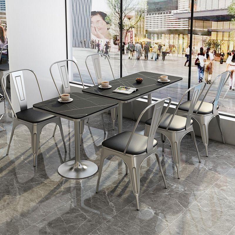 Industrial Style Sintered Stone Dining Table Metallic Base Rectangle and Square Table for Home Clearhalo ' dining_table' 'Dining Tables & Seating' 'Dining Tables' 'furn' 'furn_dining_table' 'Furniture' 'furniture_dining_table' 'Kitchen & Dining Furniture' 'kitchen&dining_furn' 'kitchen' 'kitchen_dining_table' 1200x1200_df8b6b23-6ac9-4c04-aaa3-6b86227299fb