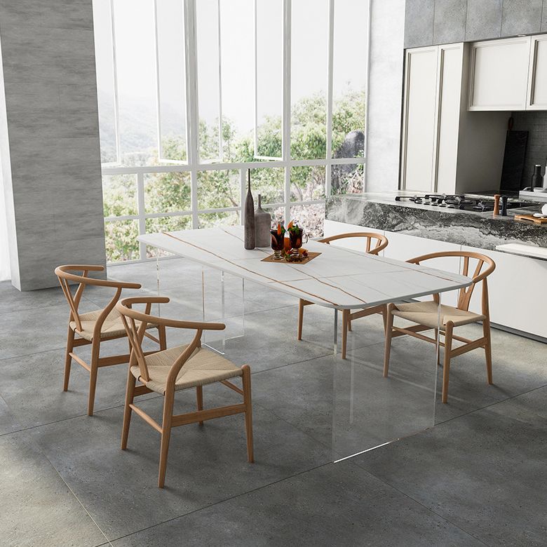 Modern Rectangle Dining Table Sintered Stone Dining Table with Clear Acrylic Double Pedestal Clearhalo ' dining_table' 'Dining Tables & Seating' 'Dining Tables' 'furn' 'furn_dining_table' 'Furniture' 'furniture_dining_table' 'Kitchen & Dining Furniture' 'kitchen&dining_furn' 'kitchen' 'kitchen_dining_table' 1200x1200_df8b74d5-f16a-4fdd-b0da-b89e89b557b1
