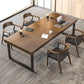 1/2/5/9/10 Pieces Dining Room Set Industrial Rectangle Wooden Table and Chairs with Arm
