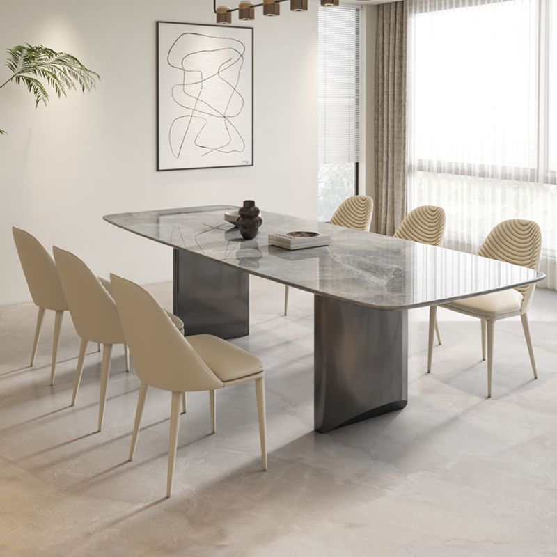 Ensemble de restauration moderne 1/7 pcs à manger rectangle avec chaises rembourrées