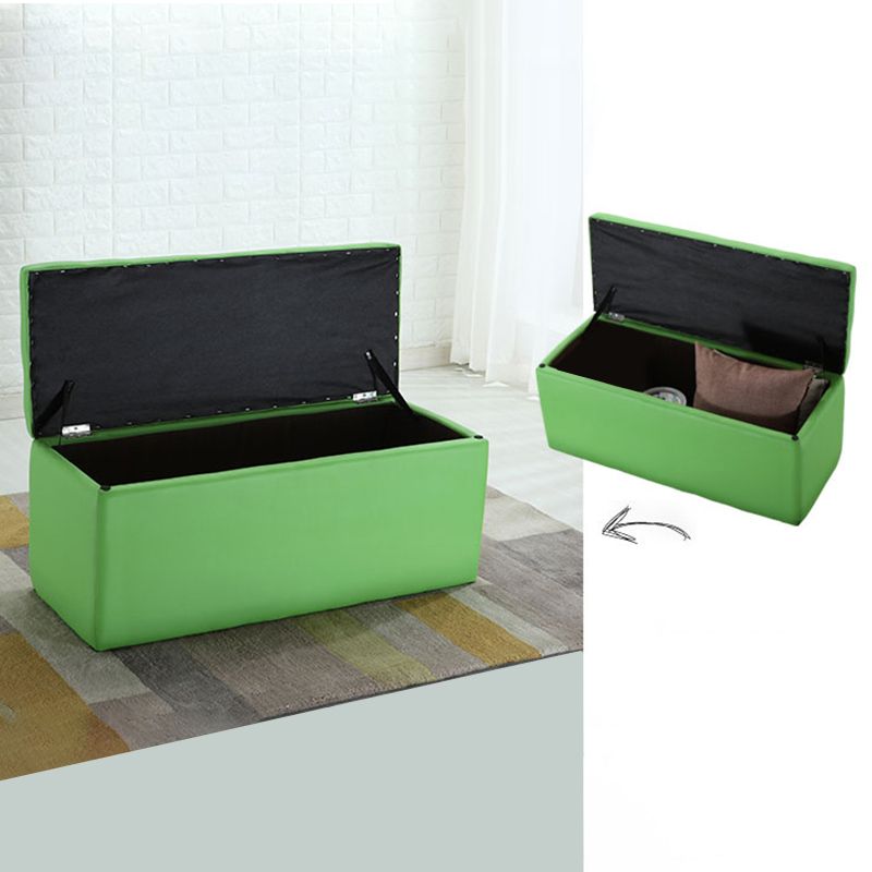 Modern Pouf Ottoman Faux Leather Upholstered Tufted Rectangle Ottoman with Storage Clearhalo 'furn' 'furn_ottomans_poufs' 'Furniture' 'Living Room Furniture' 'Ottomans & Poufs' 'ottomans_poufs' 1200x1200_df8e2889-8d45-4807-8caa-b0e2b873a92f