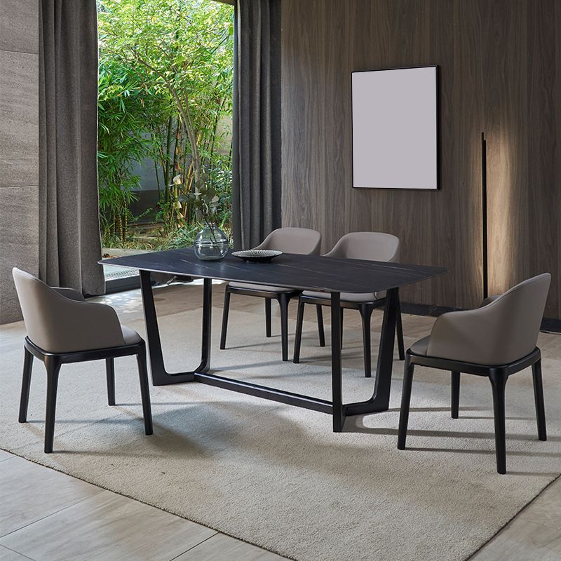 Gepolsterter Esstuhl zeitgenössische Küche Essarmstuhl mit Holzbeinen