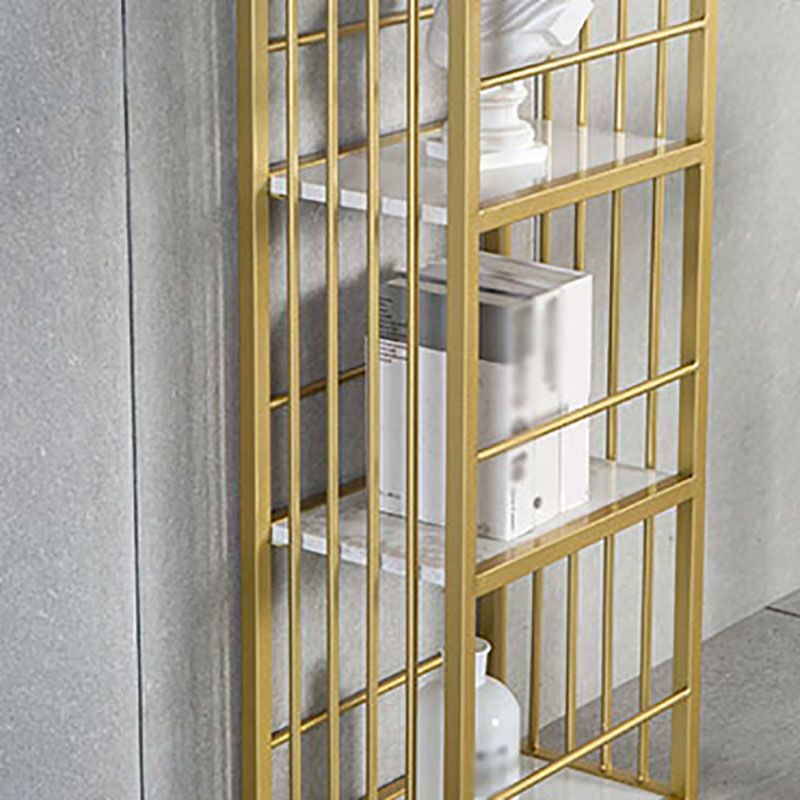 Marble Indoor Glam Bar Dining Table Gold Iron Double Pedestal Bistro Table with Shelve Clearhalo 'Bar Furniture' 'Bar Tables' 'bar_tables' 'furn' 'furn_bar_tables' 'Furniture' 'furniture_bar_tables' 'Kitchen & Dining Furniture' 'kitchen&dining_furn' 'kitchen' 1200x1200_df90172a-c432-477f-a72a-1f99fe765dd0