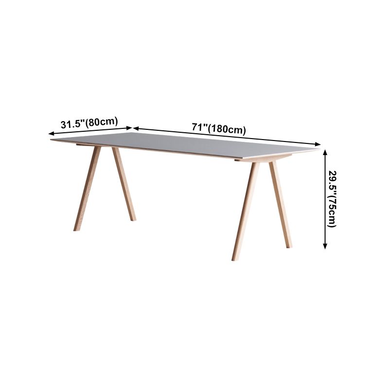 Rectangle Minimalist Dining Table Two-Color Fixed Table with Solid Wood Clearhalo ' dining_table' 'Dining Tables & Seating' 'Dining Tables' 'furn' 'furn_dining_table' 'Furniture' 'furniture_dining_table' 'Kitchen & Dining Furniture' 'kitchen&dining_furn' 'kitchen' 'kitchen_dining_table' 1200x1200_df90ee45-5702-4483-b338-84aab588edce