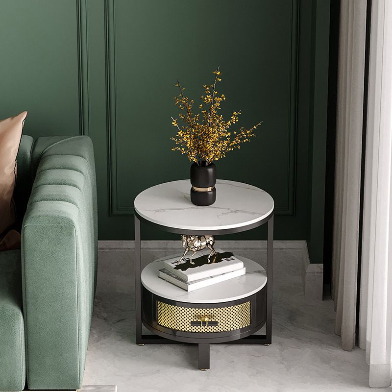 Stone Modern Bed Nightstand 1 Shelf Open Storage Night Table Clearhalo 'Bedroom Furniture' 'furn' 'furn_night_stand' 'Furniture' 'night_stand' 'Nightstands' 1200x1200_df918062-2041-44f9-b8ea-15f20be15e8b