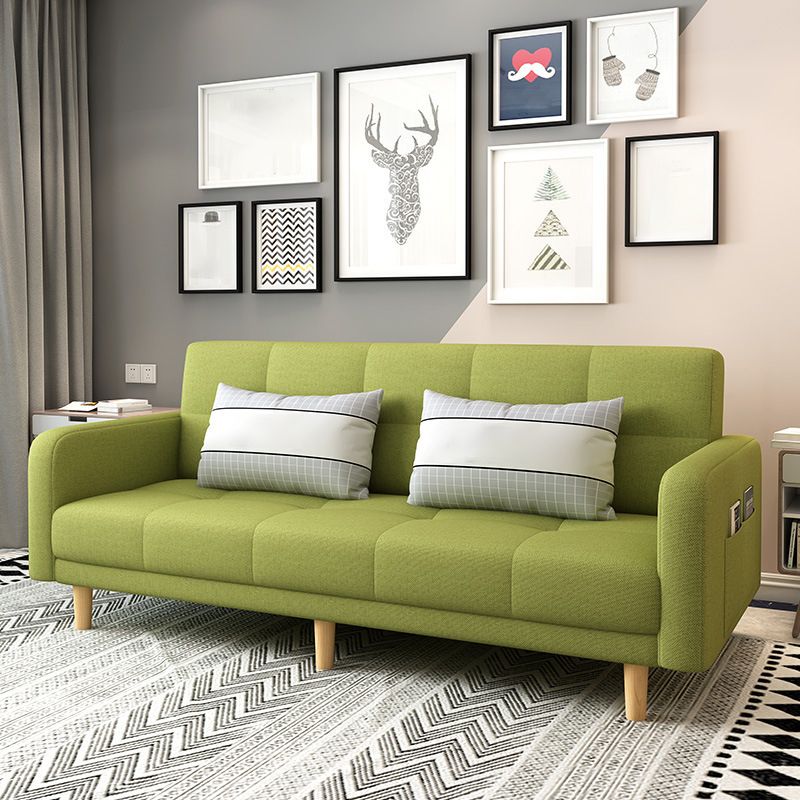 Modern Square Arm Sofa Convertible Wood Legs Biscuit Back Sofa Clearhalo 'Furniture' 'furniture_sofas' 'kitchen' 'kitchen_sofas' 'Living Room Furniture' 'Sofa' 'sofas' 1200x1200_df91d0a5-8275-4e69-93a1-cfe298a79d03