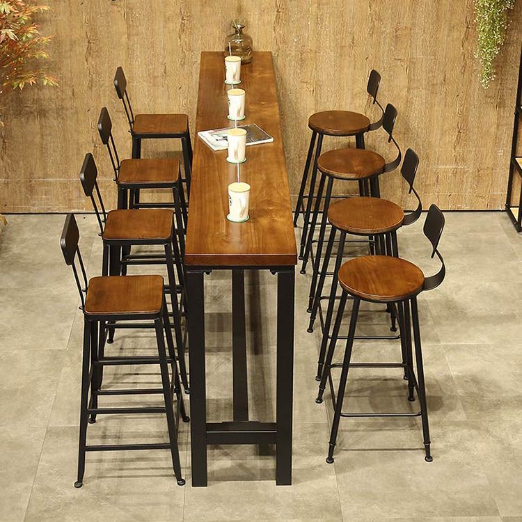 Modern Coffee Shop Bar Table Set 1/2/5/9 Pieces Rectangle Wood Pub Dining Set Clearhalo 'Bar Furniture' 'furn' 'furn_home_bar_bar_sets' 'Furniture' 'Home Bars & Bar Sets' 'home_bar_bar_sets' 'Kitchen & Dining Furniture' 1200x1200_df920a79-8df8-471f-a210-130ef1d49de0