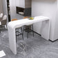 White Colour Bar Wine Table Wooden Counter Wine Table with Double Pedestal Base Clearhalo 'Bar Furniture' 'Bar Tables' 'bar_tables' 'furn' 'furn_bar_tables' 'Furniture' 'Kitchen & Dining Furniture' 1200x1200_df924b9b-8b74-40d8-849b-fed1533fcbea
