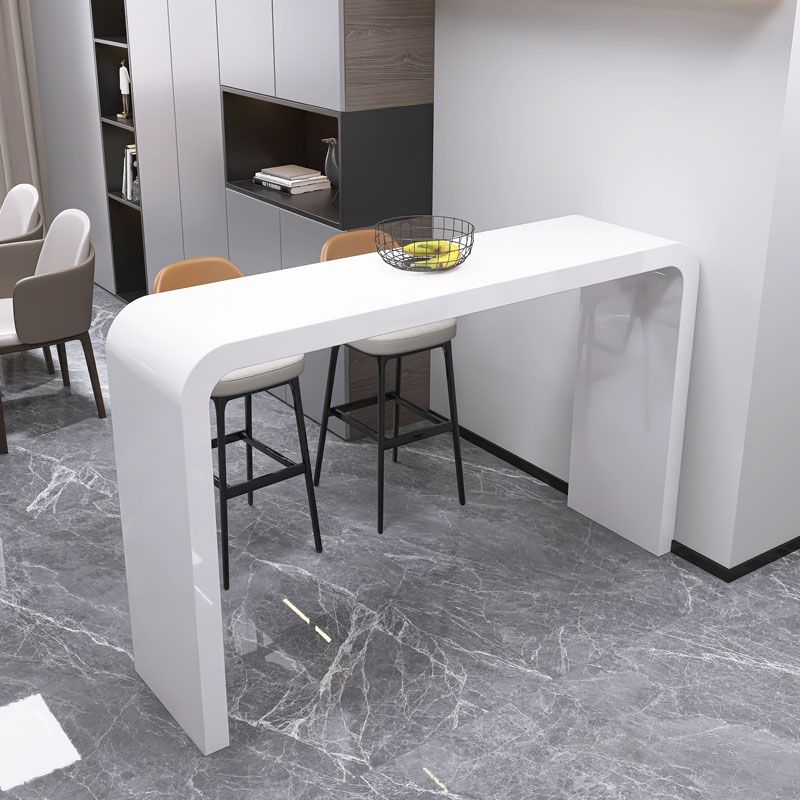 White Colour Bar Wine Table Wooden Counter Wine Table with Double Pedestal Base Clearhalo 'Bar Furniture' 'Bar Tables' 'bar_tables' 'furn' 'furn_bar_tables' 'Furniture' 'Kitchen & Dining Furniture' 1200x1200_df924b9b-8b74-40d8-849b-fed1533fcbea