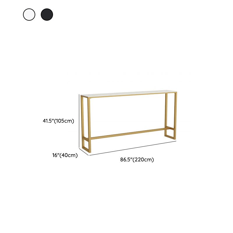 Glam Bar Height Table Faux Marble Top Bistro Bar Table with Trestle Base Clearhalo 'Bar Furniture' 'Bar Tables' 'bar_tables' 'furn' 'furn_bar_tables' 'Furniture' 'Kitchen & Dining Furniture' 1200x1200_df93ef4b-d075-4d51-9631-e75008a6fc4e