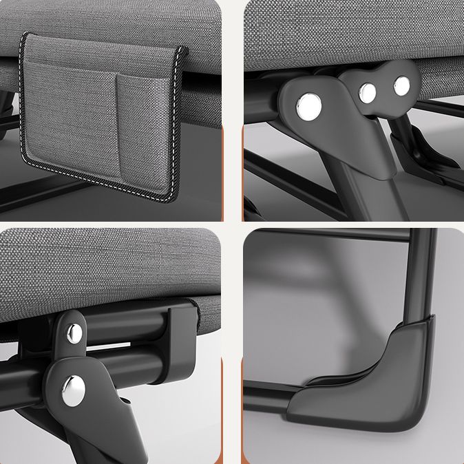 Tessuto per rivestimento in metallo reclinabile standard contemporaneo di colore solido con gambe