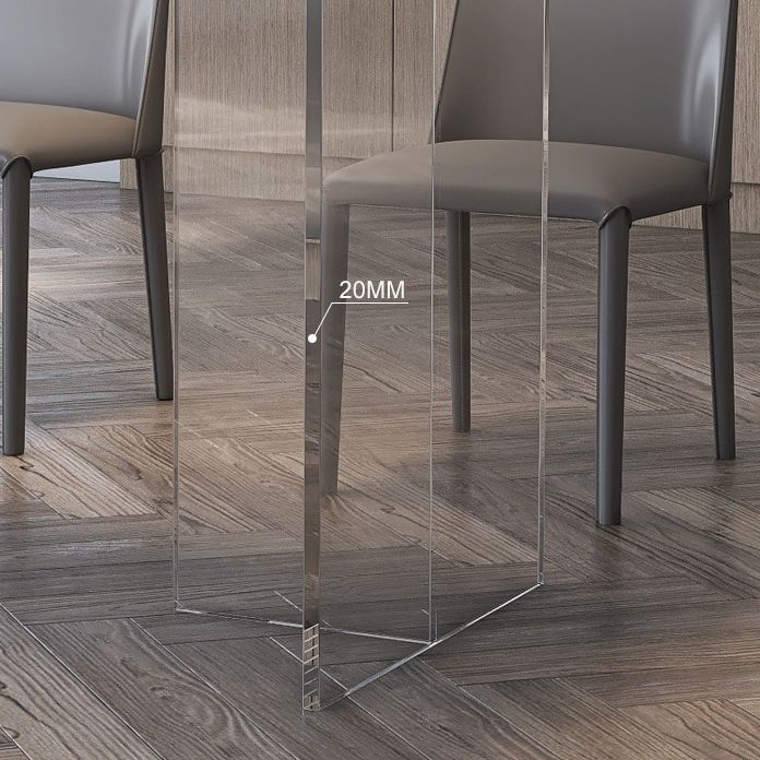 Rectangular Stone Dining Table Modern White-black Furniture with Acrylic Double Pedestal Clearhalo 'Dining Tables & Seating' 'Dining Tables' 'dining_table' 'furn' 'furn_dining_table' 'Furniture' 'Kitchen & Dining Furniture' 1200x1200_df944e0e-3b8c-49e9-96e1-dc6721d52ed6