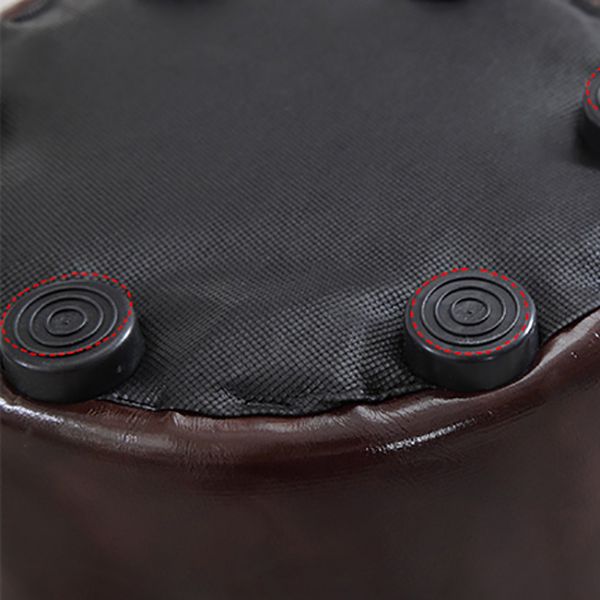 Vintage Indoor Leather Ottoman Patchwork Color Block Round Tufted Pouf Ottoman Clearhalo 'furn' 'furn_ottomans_poufs' 'Furniture' 'Living Room Furniture' 'Ottomans & Poufs' 'ottomans_poufs' 1200x1200_df95a38a-8328-41df-b9c4-445522f71c49
